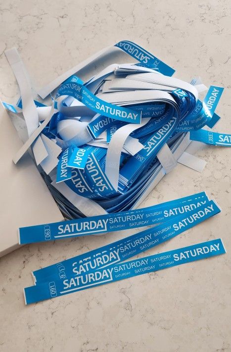 NEW Blue SATURDAY Wrist Bands For Parties