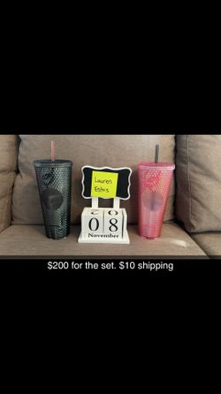 Black And Pink Studded Starbucks