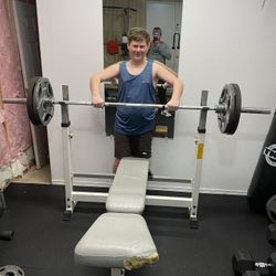 Weight Bench With Weights And Extras
