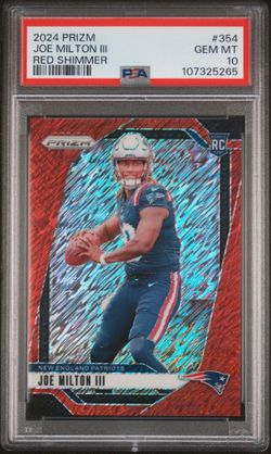 Joe Milton III Panini Prizm 354 Rookie Card Red Shimmer FOTL #27/35