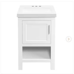 Spa 18.5 in. W x 16.25 in. D x 33.75 in. H Single Sink Bath Vanity in White with White Cultured Marble Top