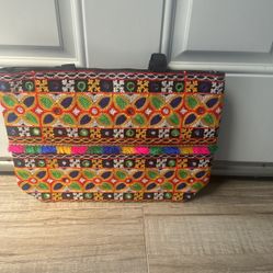 Handbag With Mirror And Embroidery 