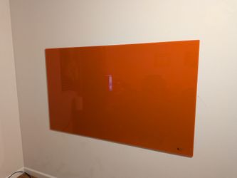 Like new! Orange magnetic Glass Dry Erase Whiteboard
