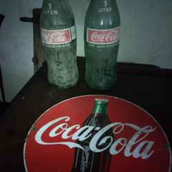 Coca Cola &Coke Bottle With Caps
