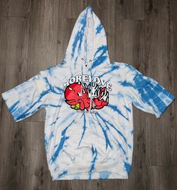White/Bkue Tie dye size L Lonely hearts club hoodie - Read Description