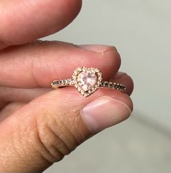 Rose gold heart Pandora ring size 7
