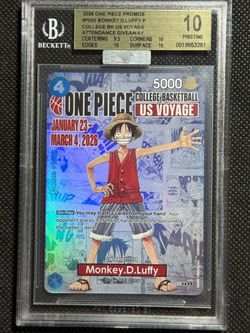 BGS 10 PRISTINE One Piece Card Monkey.D.Luffy US College Basketball Voyage Promo MBA SILVER DIAMOND