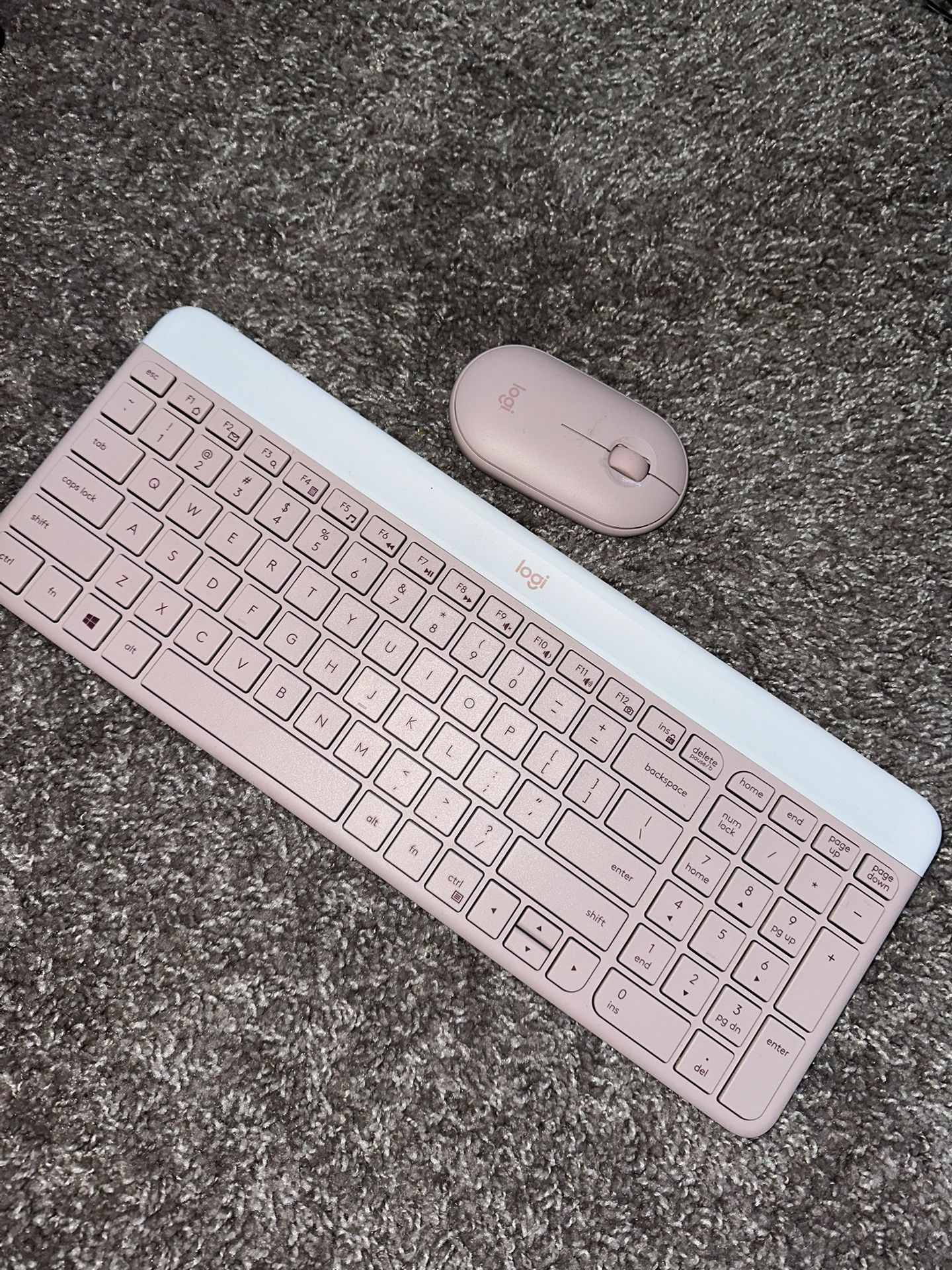 Logi Pink Keyboard And Mouse