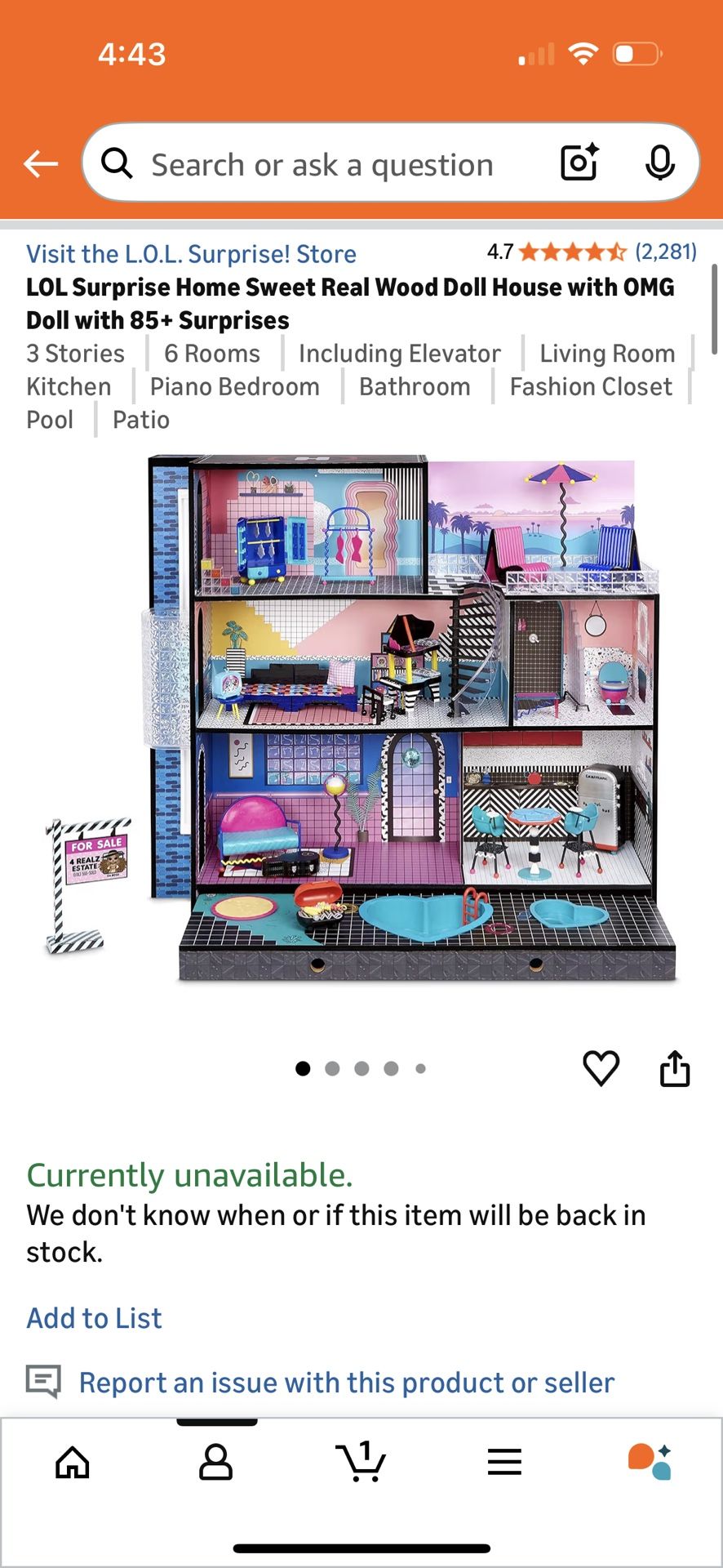 LOL Surprise Home Sweet Real Wood Doll House With Doll