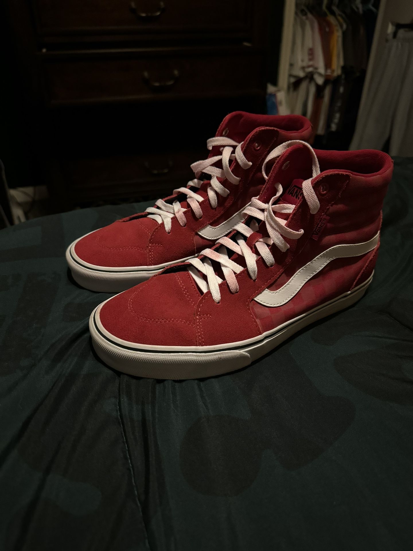 Red checkers vans