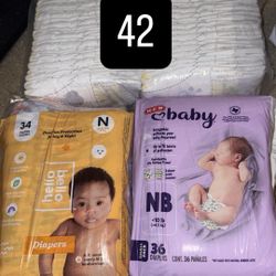 120 Newborn Diapers Various Brands 