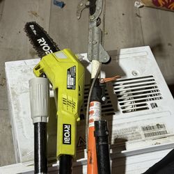 Ryobi Battery Pole Saw and tree prunner