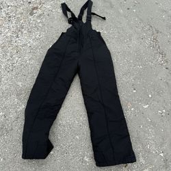 Black Insulated Ski Bib Snow Pants Size M – Adjustable Straps