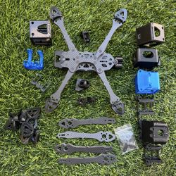 Pirat 5” Carbon Fiber FPV Drone Frame – Like New – GoPro Mounts + Extra Arms