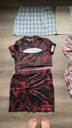 Women’s Summer Crop Top & Skirt Set, Mini Skirt
