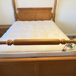 Queen Bed And Nightstand (both Mattress Included)