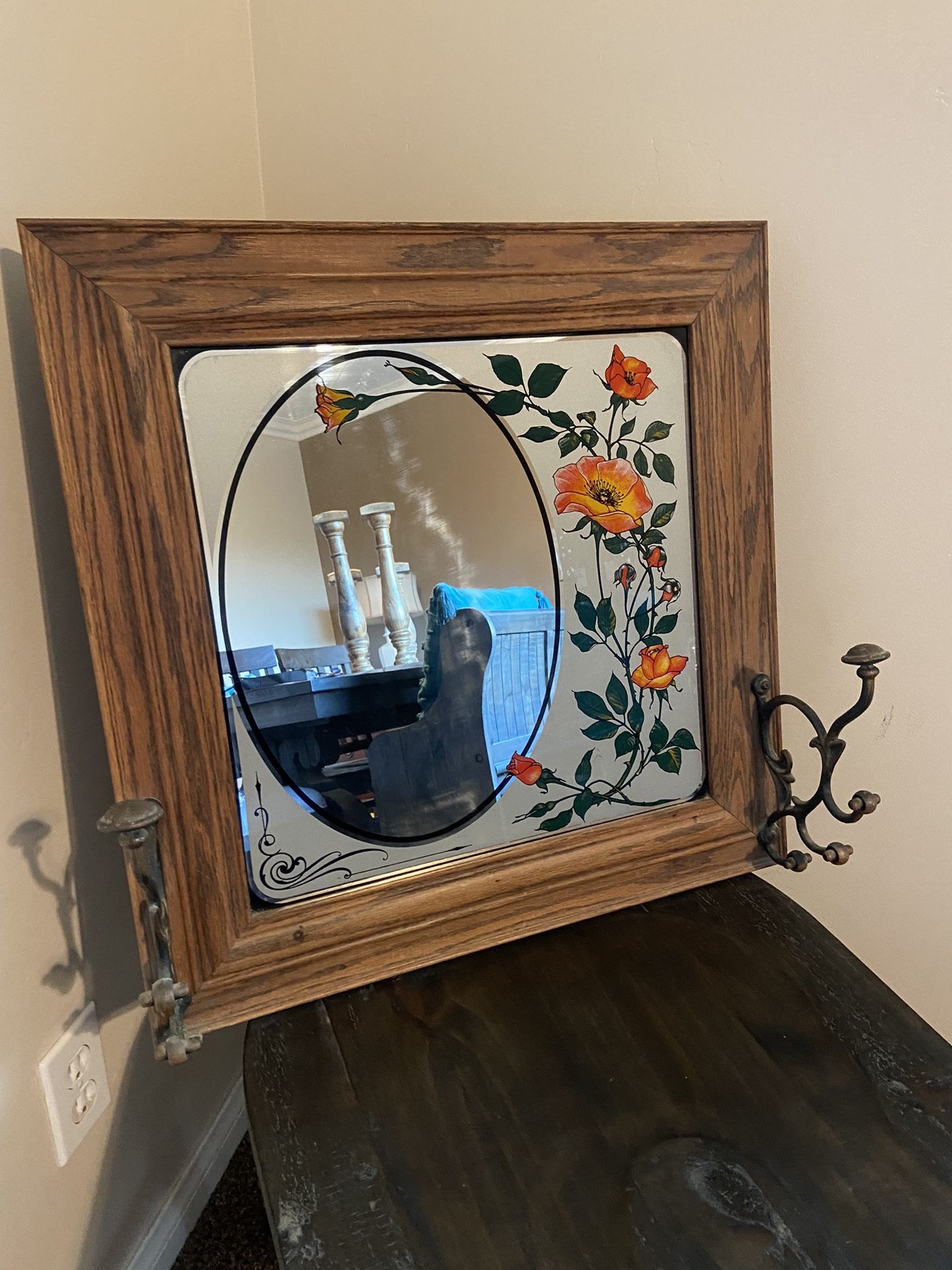 Antique Hall Tree Mirror