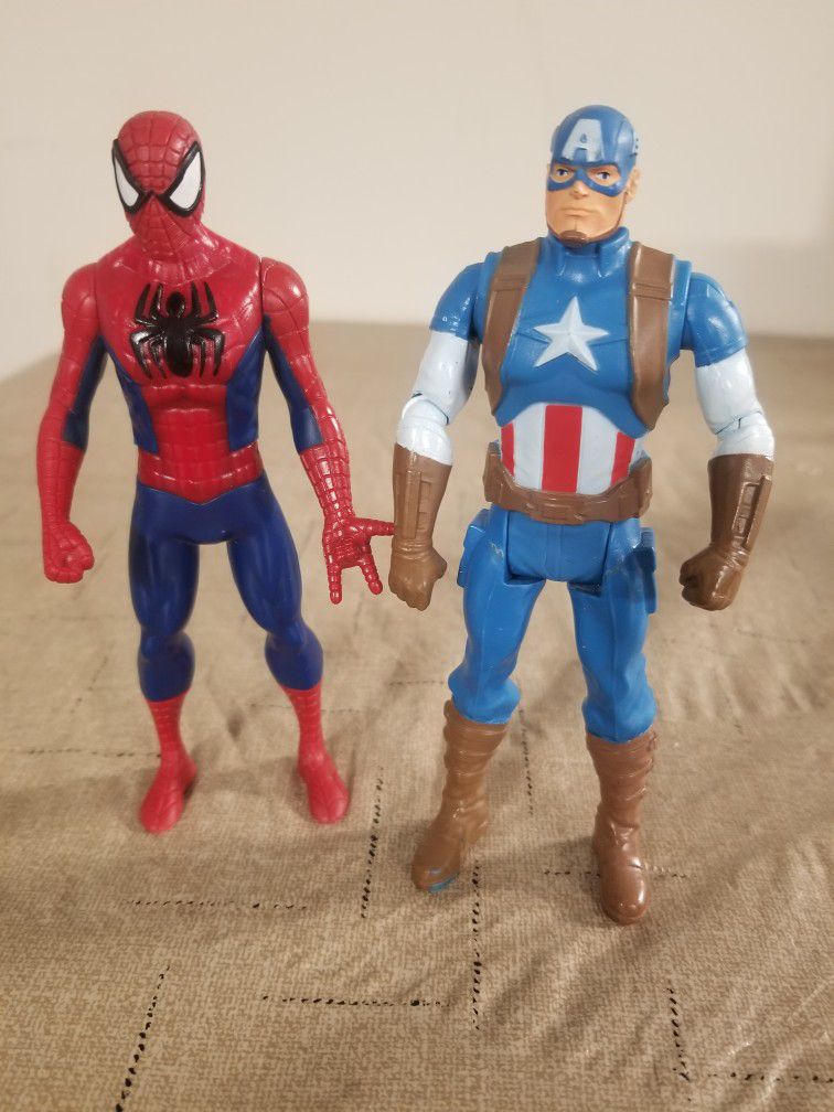 Spider Man and Captain America Figures