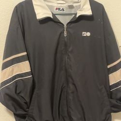 Vintage Fila windbreaker black/beige Size L