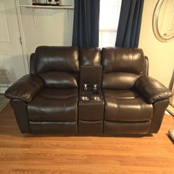 Chocolate Brown Double Recliner 