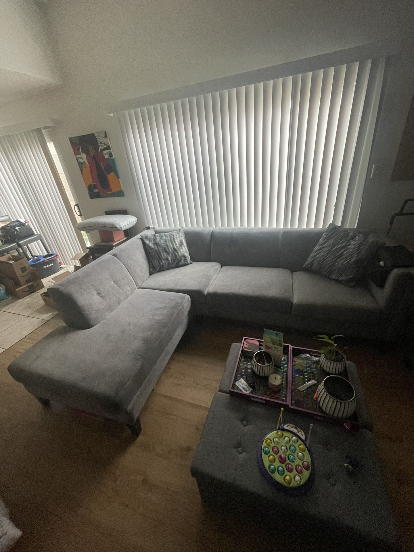 Gray Microfiber Couch