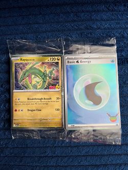 Pokémon Xp Rayquaza & 30th Anniversary Stamped Basic Energy Card Lot