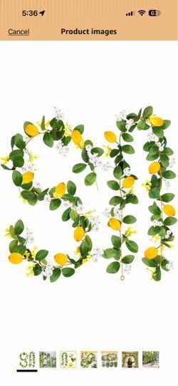 Lemon garland, floral lemon picks and lemons