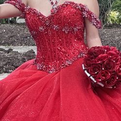 Scarlett red Quinceañera Dress 