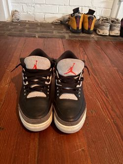 Air Jordan 3 Black Cement Sneakers 9.5