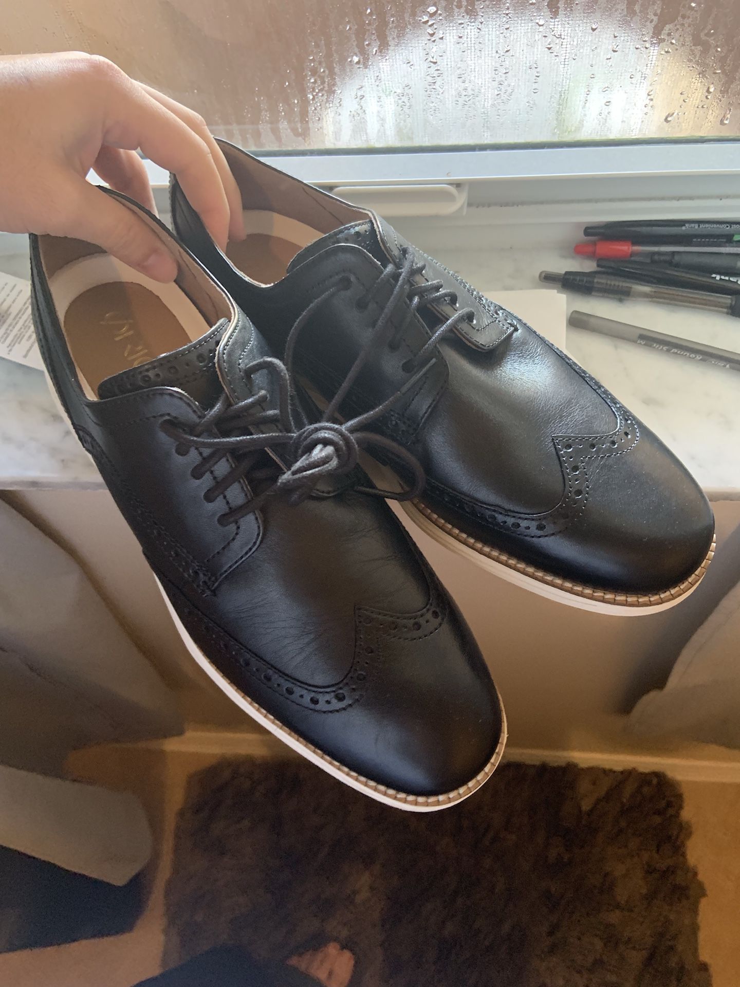 Cole Haan Shoes | Black Leather with white mid sole SZ 9