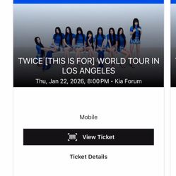 Twice Concert Ticket 1/22/25