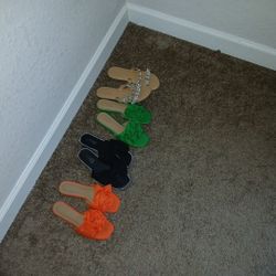 Size 7 4pairs $20....Black, Pearls,Orange  and Green