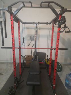 Power Rack with Cable System and Bench