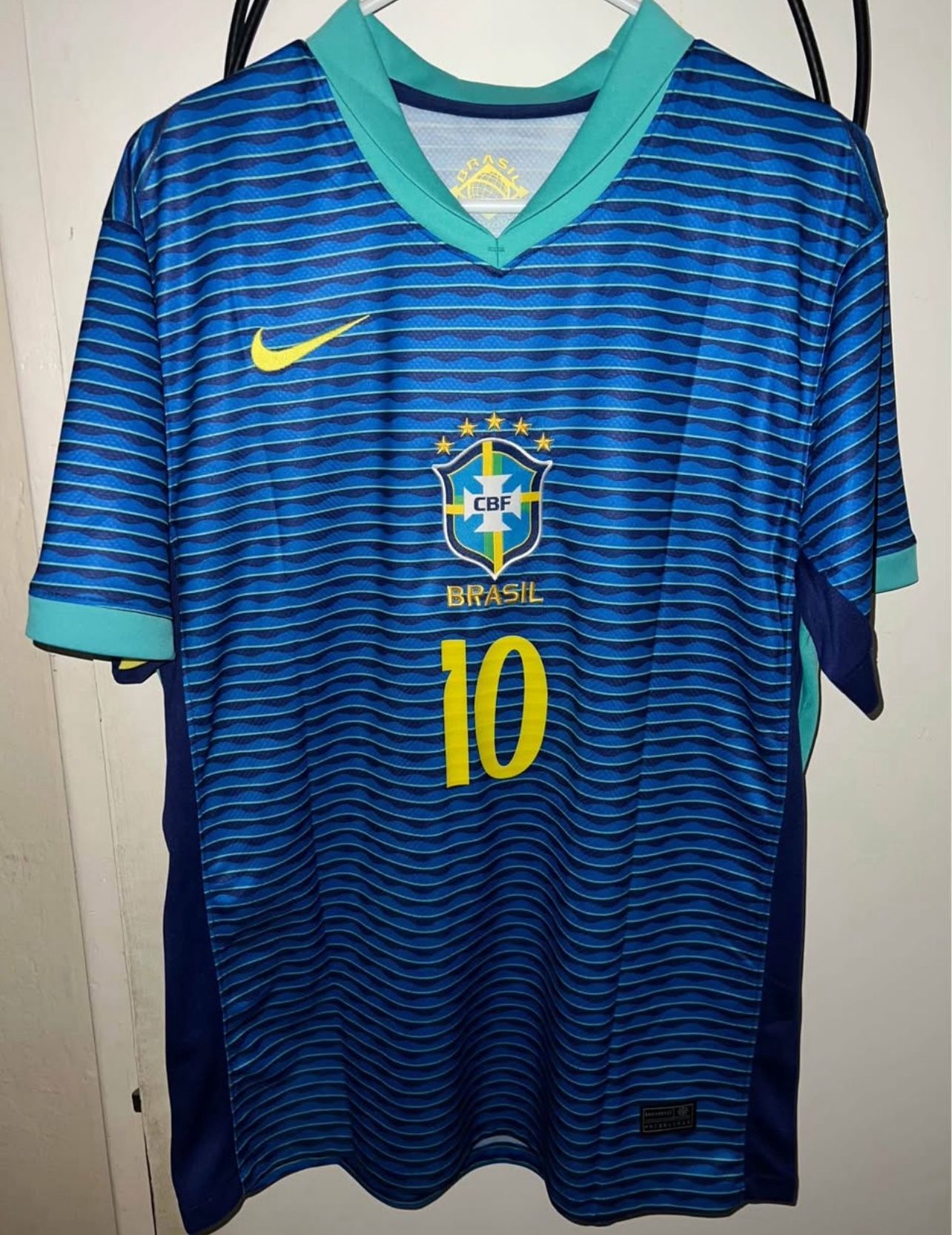 Neymar Jr Brazil Jersey (XL Runs A Size Small Because It’s Player Fit)