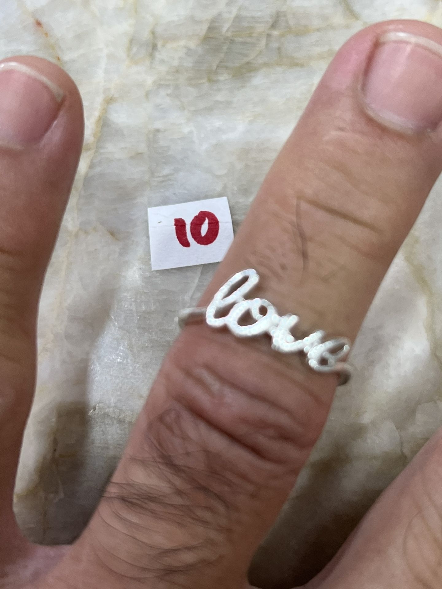 925 Sterling Silver Wedding Ring Size 10