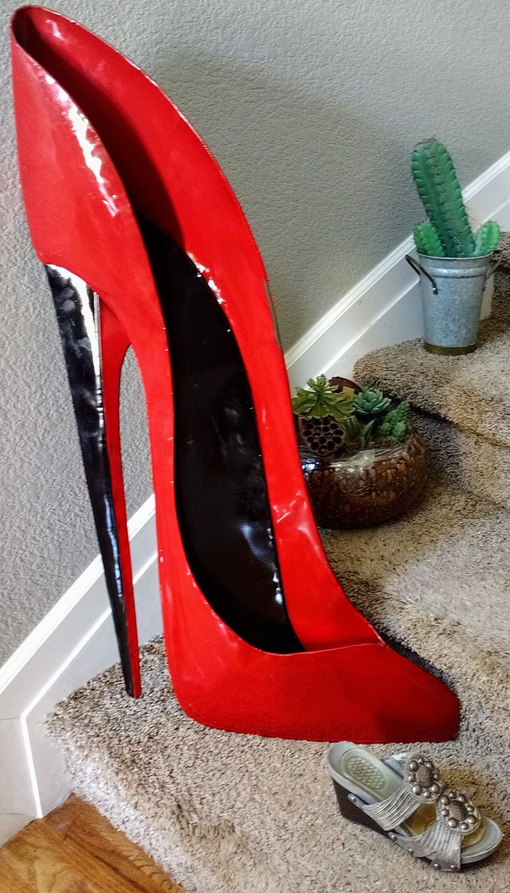 Large 38" Red Shoe Wall Art