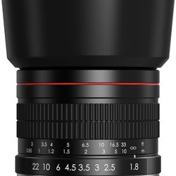 EF 85mm f1.8 Portrait Lens - MF for Canon EOS Rebel T8i/T7i/T7/T6i/T5/T3i/T3/T2i/XSi/XS/SL3/SL2/T100/90D/80D/70D/50D/5D Mark IV/6D II/7D II/1D X III I