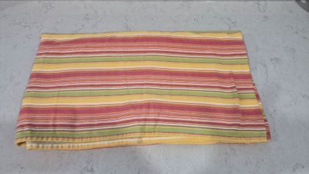 Multicolored Striped Tablecloth