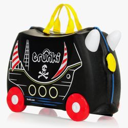 Trunki Ride-On Kids Suitcase | Tow-Along Toddler Luggage | Carry-On Cute Bag with Wheels | Kids Luggage and Airplane Travel Essentials: Pedro Pirate S