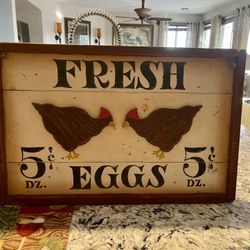 Fresh eggs frame Measures 23 x 15