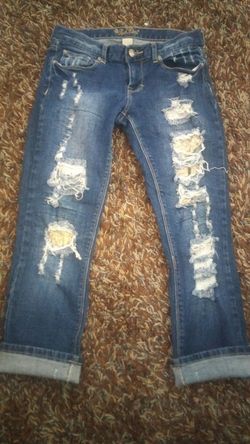 Girls distressed jeans size 3