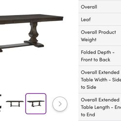 Solid Wood Dinning Table With Leaf For Extension $1200 Or BEST OFFER