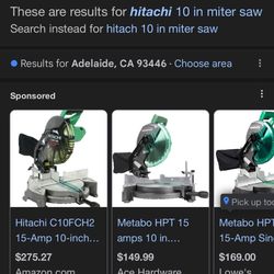 Hitachi 10 Inch Miter Saw 