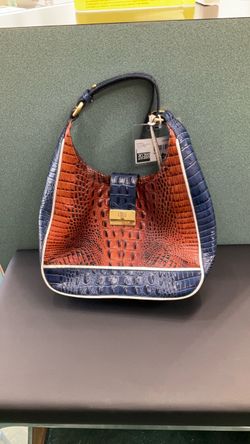Brahmin Croc-Embossed Leather Hobo Bag
