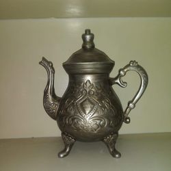 Antique Silver Plated Teapot Lamp