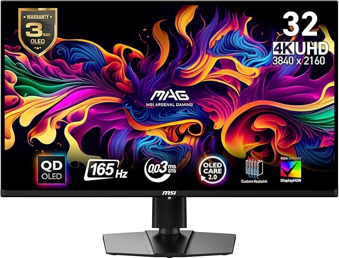 MSI MAG 321UPX QD-OLED 32” 4K UHD Computer Gaming Monitor 3840 x 2160