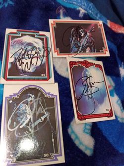 Gene Simmons Peter criss autograph kiss card lot