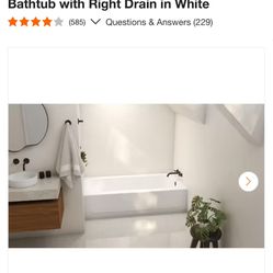 Bootz Industries Aloha 60 in. x 30 in. Alcove Soaking Bathtub with Right Drain in White