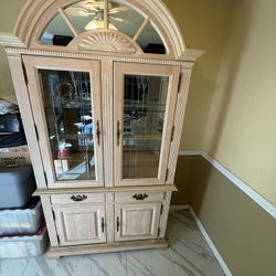 Glass Kitchen Buffet Hutch Cabinet