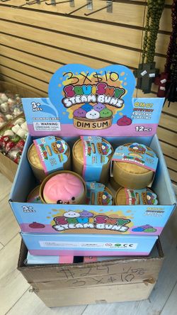 12PC Dumpling Squishy Toys, Giant Dumpling Squishy Mystery Box, Colorful Squishies Dumplings Stress Balls Toy, Stocking Stuffers with Food Steamer Str